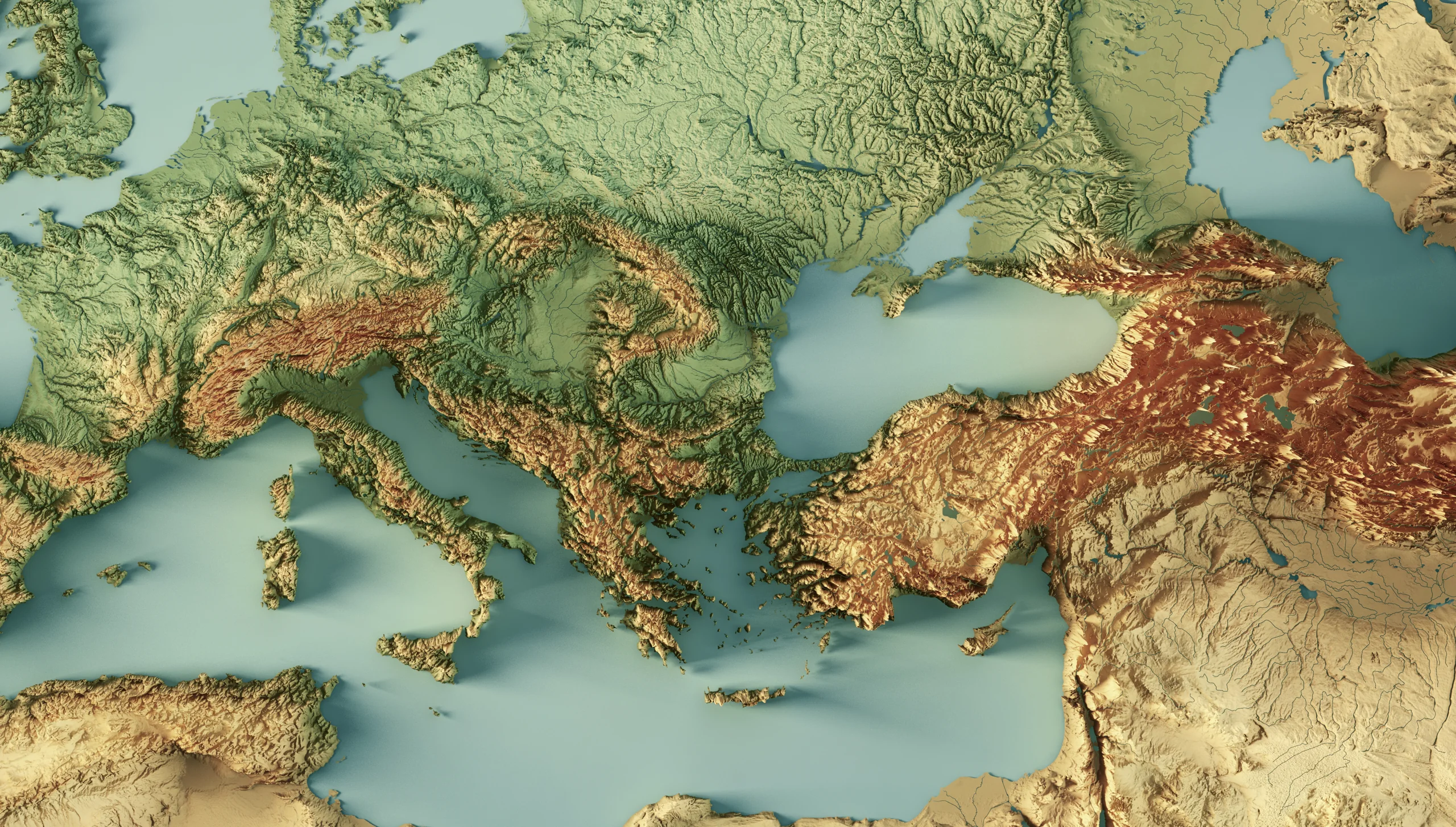 Mappa illustrata del percorso: dalle Dolomiti al Caucaso